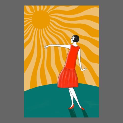 Tanzende Frau in der Sonne - Jugendstil Poster - Sticker