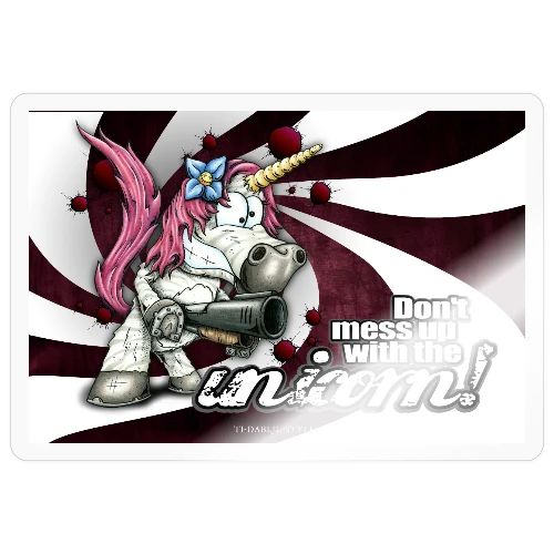 Poster Don't mess up with the unicorn - Sticker Größe S (10 x 10 cm)