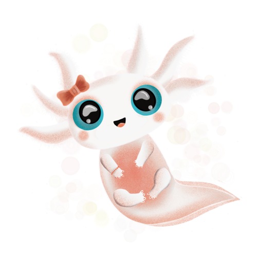 Baby Axolotl mit grossen Kulleraugen - Sticker