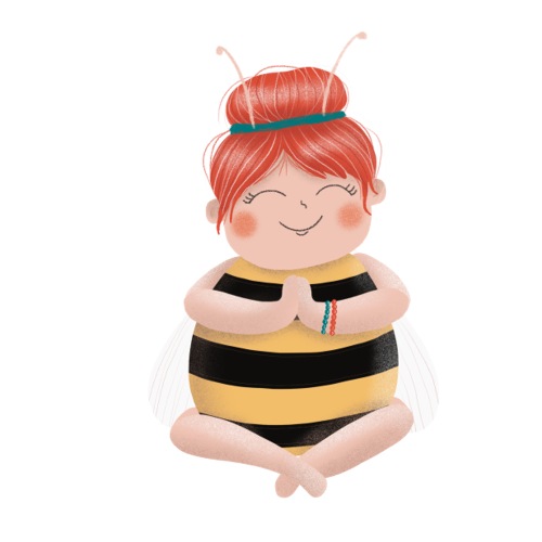 Biene am Meditieren - Sticker
