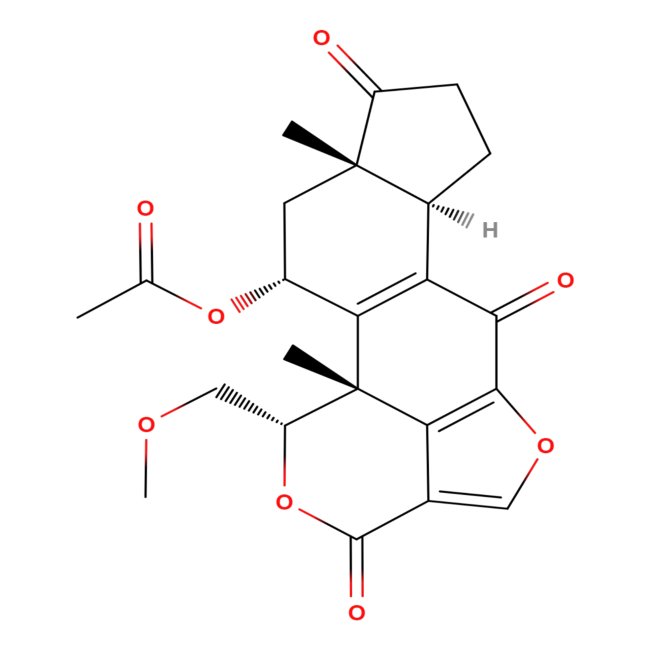 Wortmannin Molecule - Colored Structural Formula