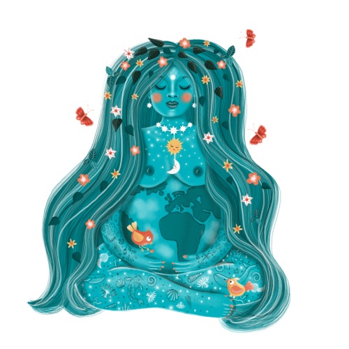 Mutter Erde Gaia - Urgöttin allen Lebens - Sticker