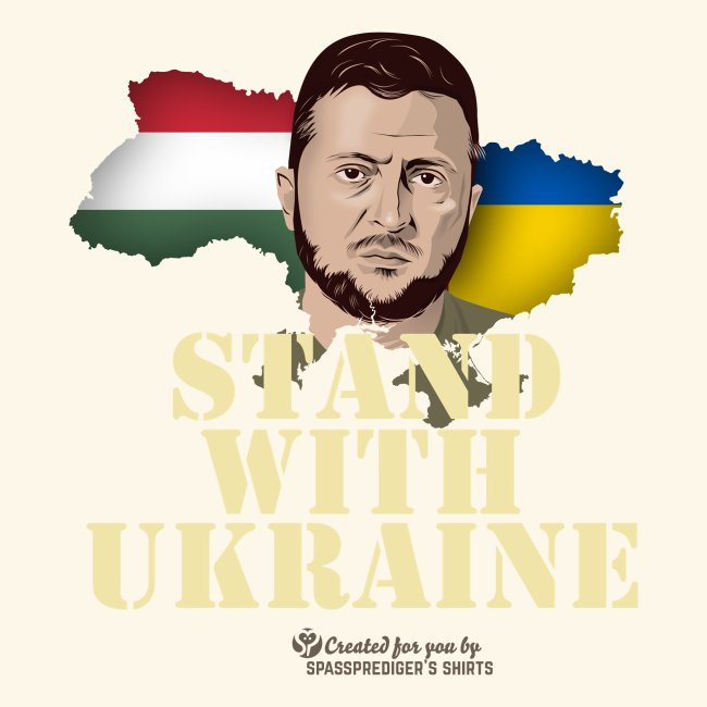 Selenskyj T-Shirt Design Ungarn Stand with Ukraine