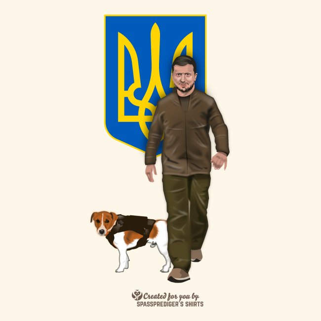 Ukraine Trysub Hund Patron und Präsident Zelensky