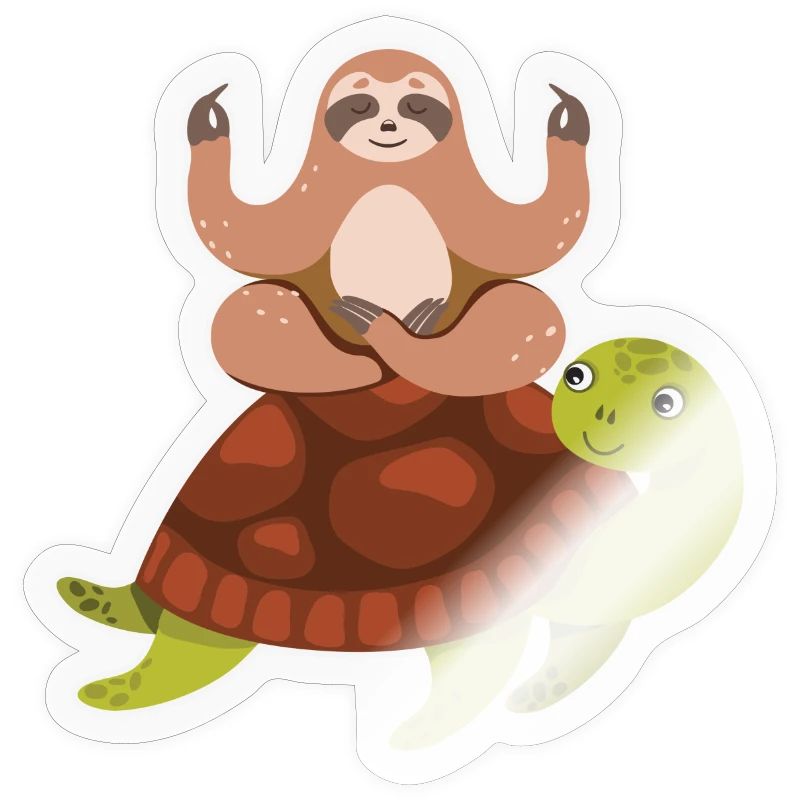 Sloth Riding Turtle Lazy Sloth Turtle