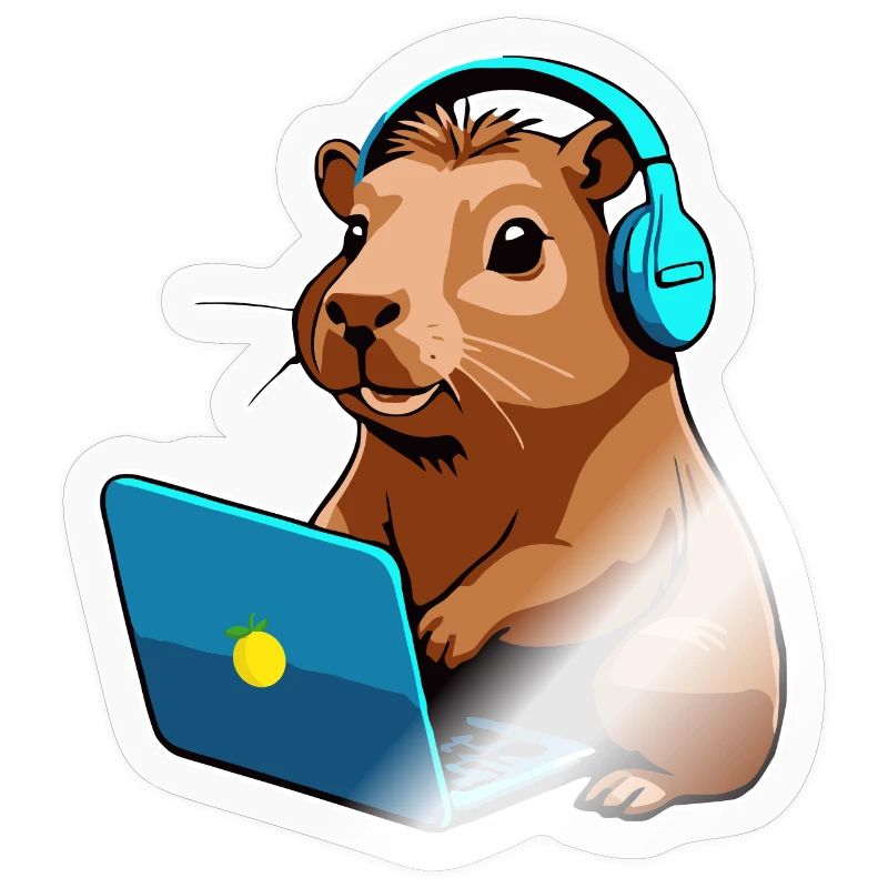 Capybara Programmer Coder Computer