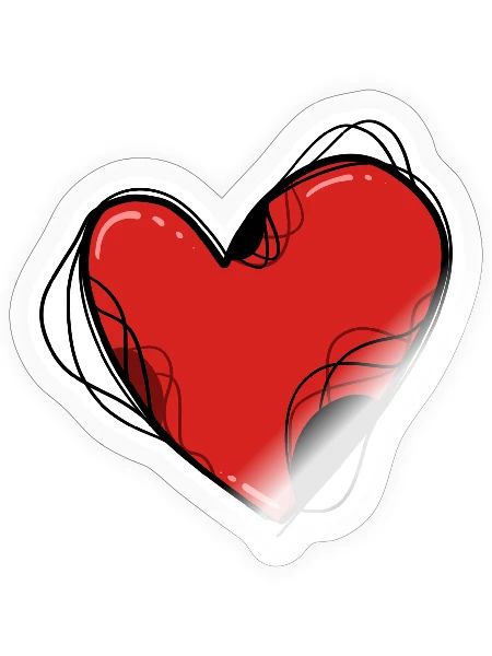 Rotes Herz - Sticker Größe S (10 x 10 cm) - Transparent glänzend - Vorne