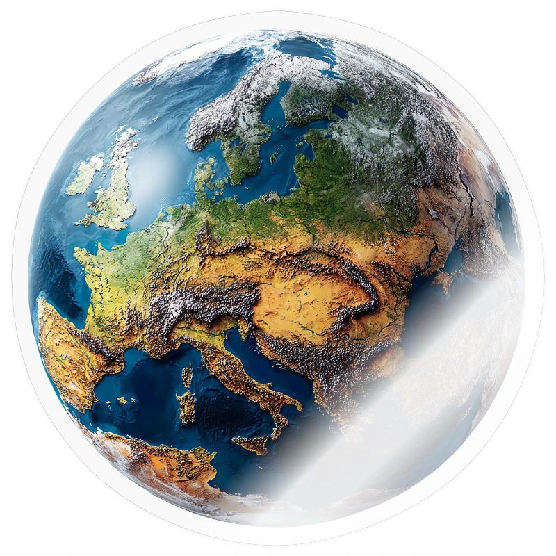 Conception du globe : paysage Europe-Asie