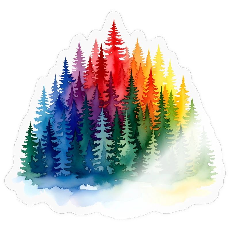 Rainbow Forest Silhouette Rainbow forest