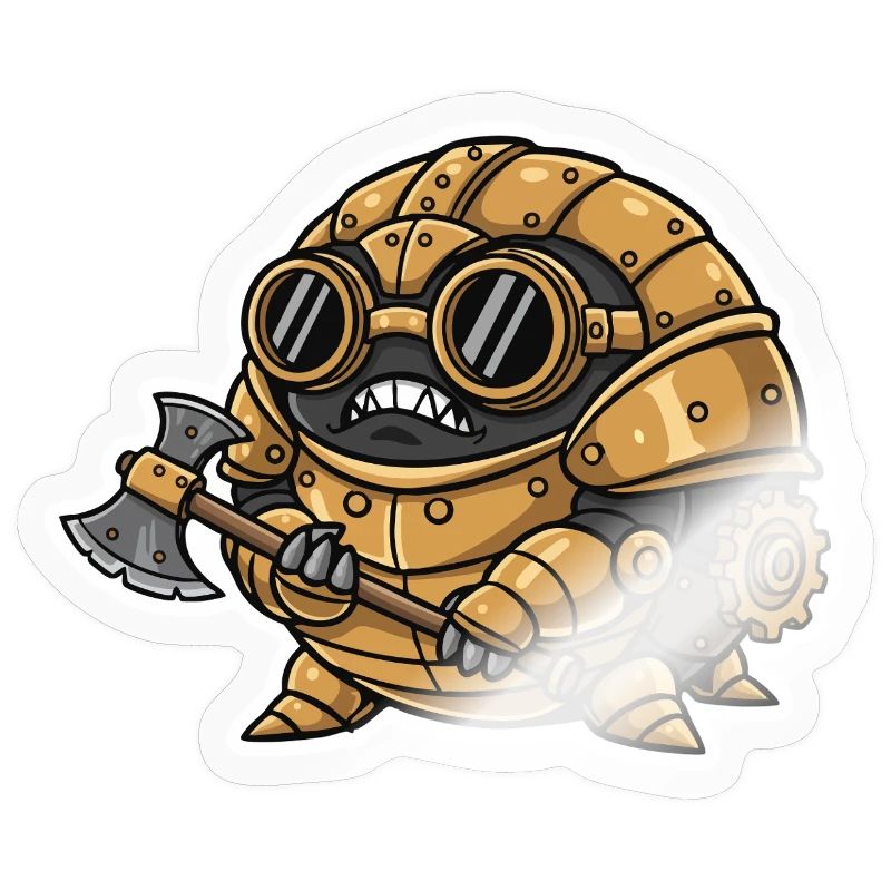 Sowbug Warrior Steampunk Axe Copper Armor