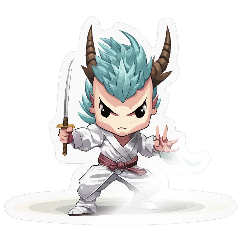 Chibi Warrior with Katana