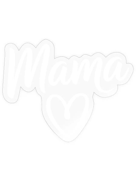 Mama Heart Script Typography - Sticker size S (10 x 10 cm) - transparent glossy - Front