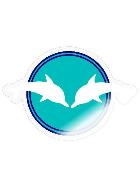 Delfin Delphine - Sticker Größe S (10 x 10 cm) - Transparent glänzend - Vorne
