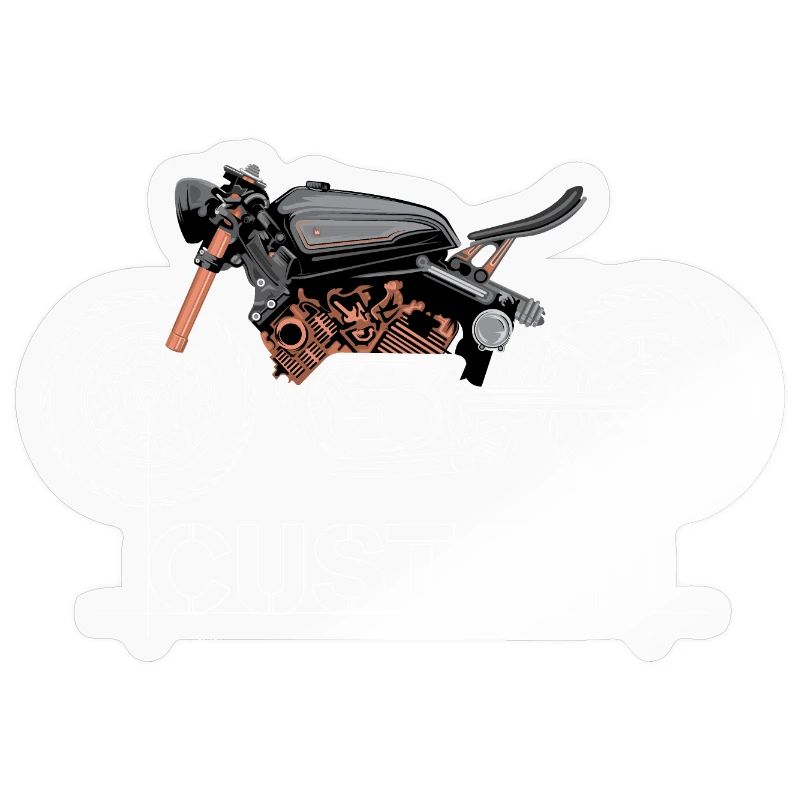 custom motorcycle workshop syymbol drawing icon