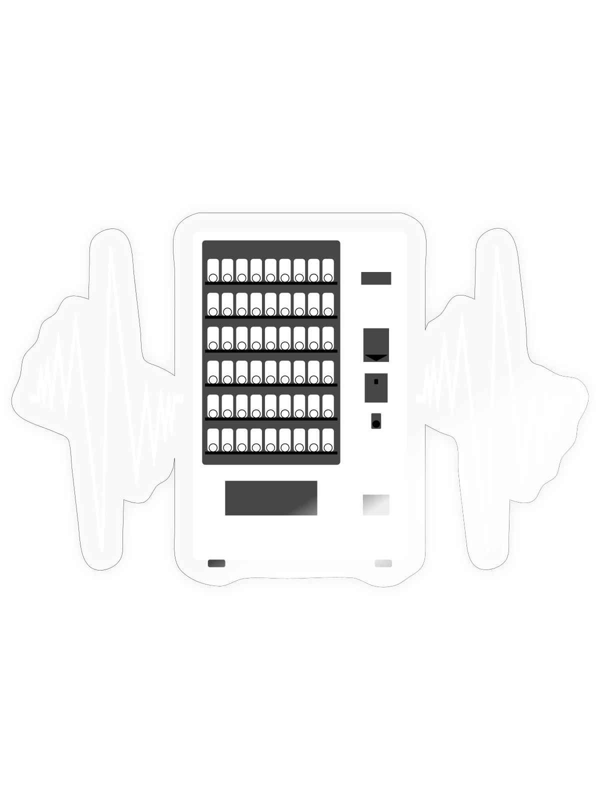 Snackautomat Tastatur Puls - Sticker Größe S (10 x 10 cm) - Transparent glänzend - Vorne