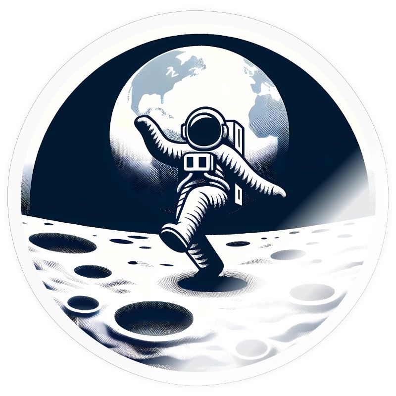Dancing astronaut on the moon