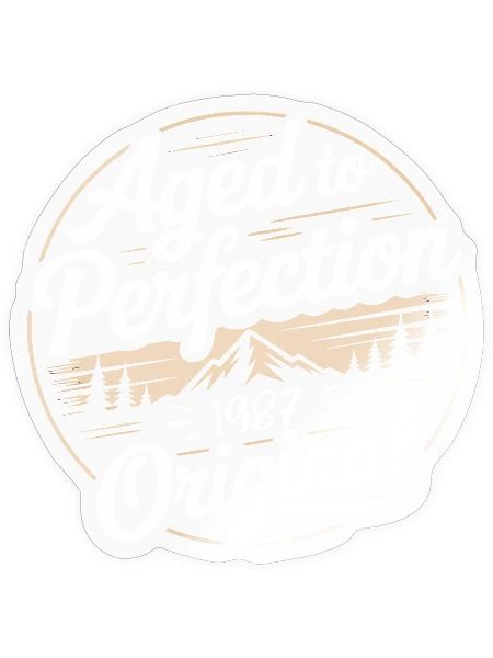 Vintage 1987 Né Rétro Original 1987 - Sticker taille S (10 x 10 cm) - brillant transparent - Devant