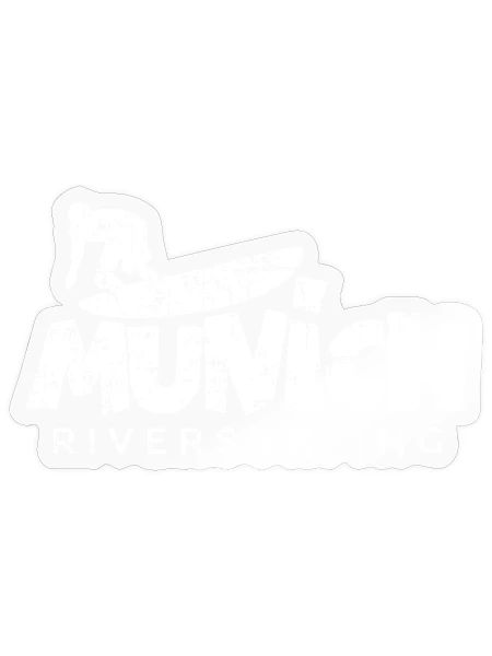 Munich Riversurfing München Surfer (Vintage Weiß) - Sticker Größe S (10 x 10 cm) - Transparent glänzend - Vorne