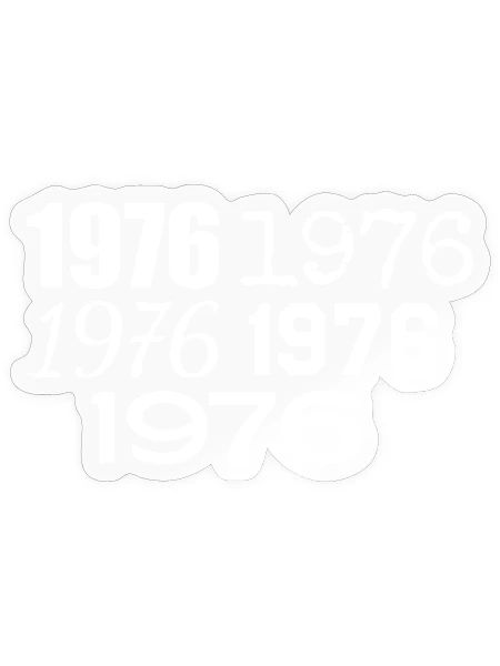 1976 - Sticker Größe S (10 x 10 cm) - Transparent glänzend - Vorne
