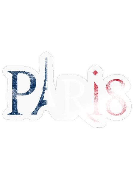 Paris lettering Vintage used look - Sticker size S (10 x 10 cm) - transparent glossy - Front