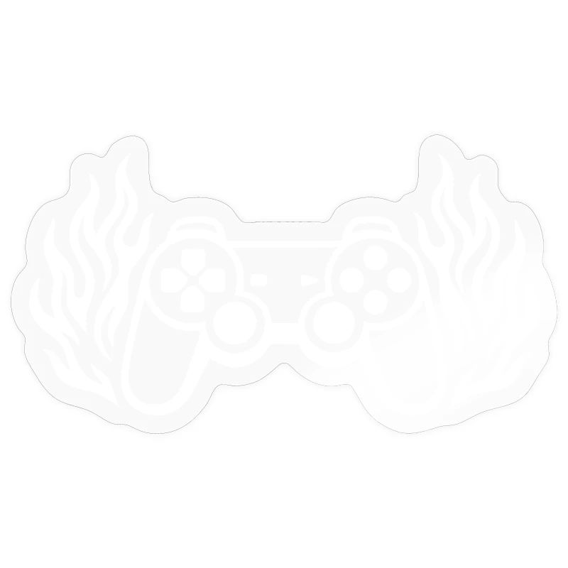 Flames controller, burning gamepad graphics