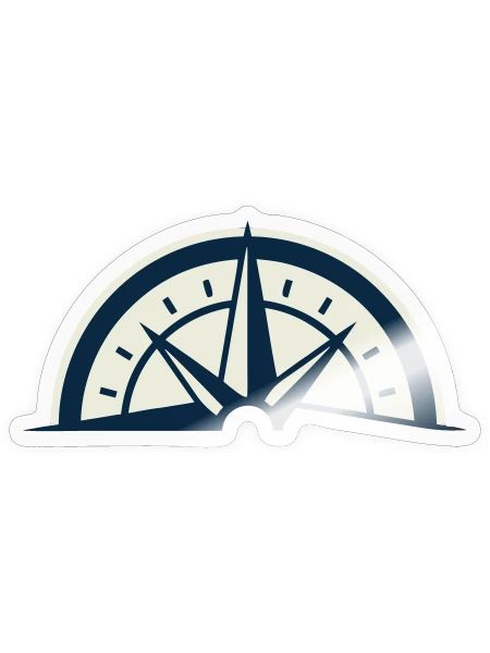 Bergretter Kompass Wappen - Sticker Größe S (10 x 10 cm) - Transparent glänzend - Vorne