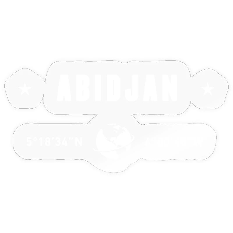 Abidjan Ivory Coast Coordinates Earth White