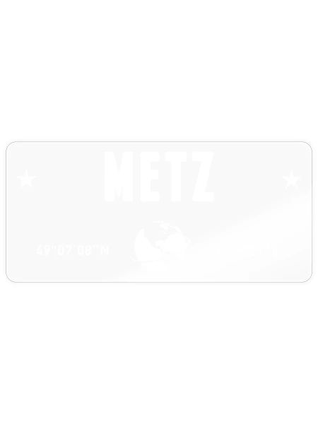 Metz France Coordonnées Gps Blanc - Sticker taille S (10 x 10 cm) - brillant transparent - Devant