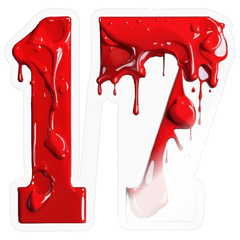 NON. 17 NUMÉRO 17 ROUGE BLANC 17E ANNIVERSAIRE