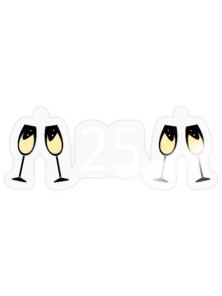 25e anniversaire 25 ans 25 ans numéro 25 - Sticker taille S (10 x 10 cm) - brillant transparent - Devant