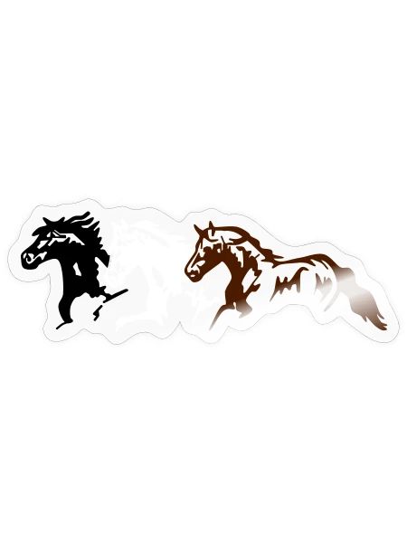 Pferde, Ponys, Tiere, Hengst, - Sticker Größe S (10 x 10 cm) - Transparent glänzend - Vorne