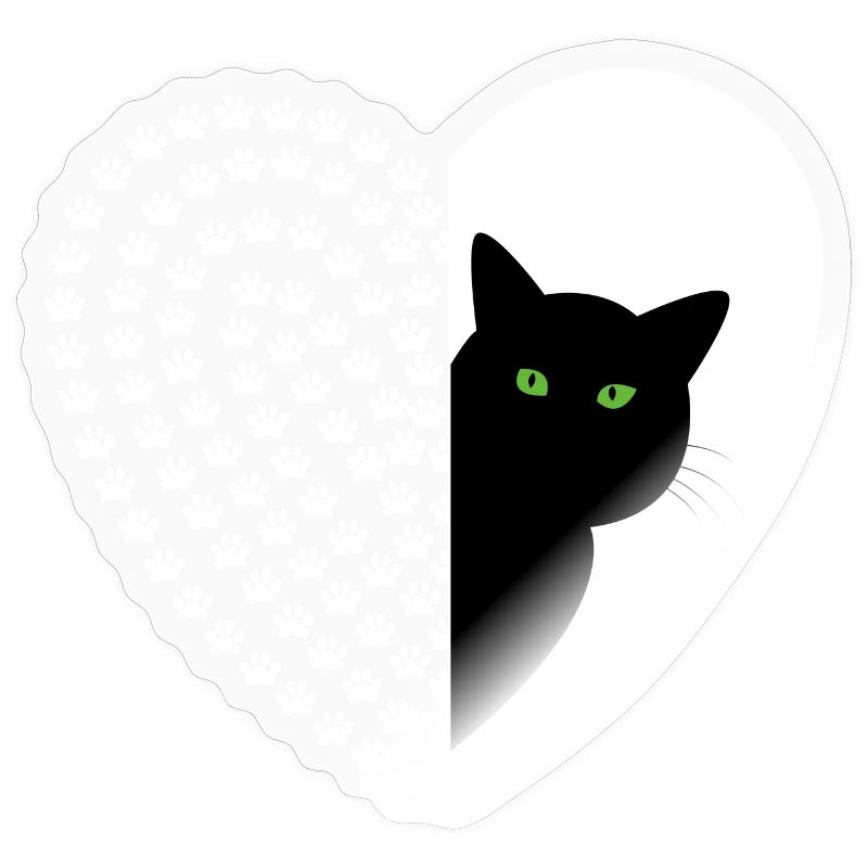 Black cat with floral pattern