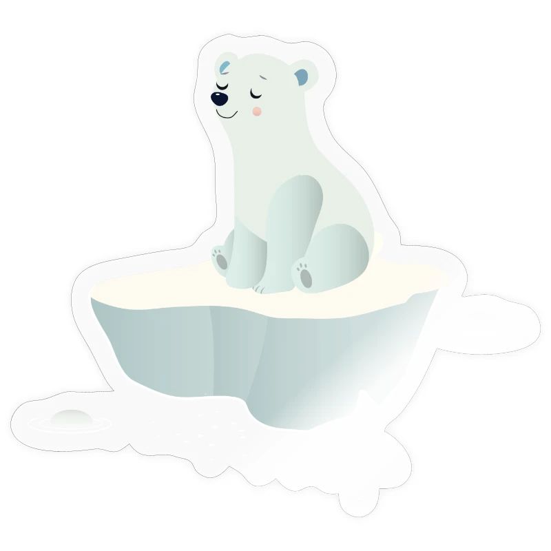 Träumender Eisbär auf einer Eisscholle