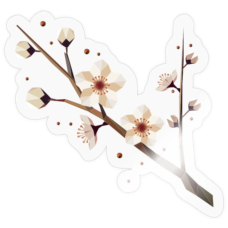 Branche de fleur de prunier – élégance délicate au printemps
