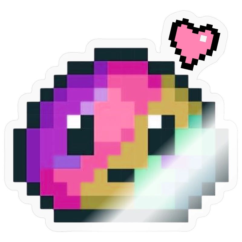 Pixel Color Explosion Heart Style 8 Bits Rétro