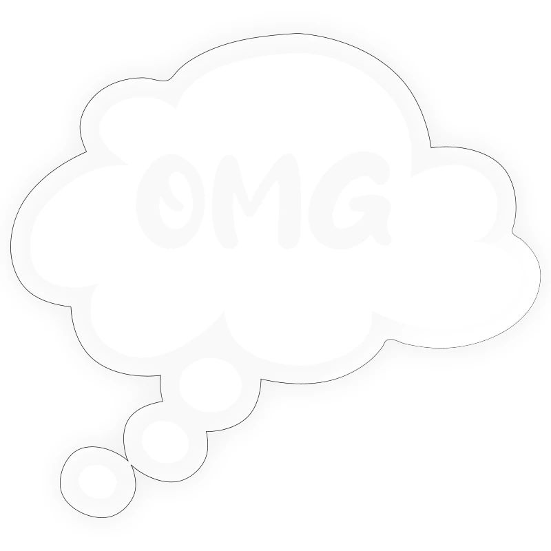 Saying OMG Cloud Thought Bubble Speech Bubble Simple