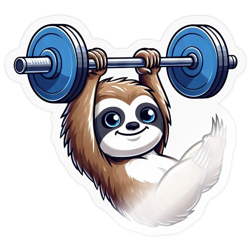 Sloth Dumbbell Pull-Up Workout Funny