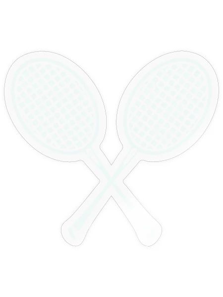 Kreuzende Badminton Schläger Grafik - Sticker Größe S (10 x 10 cm) - Transparent glänzend - Vorne