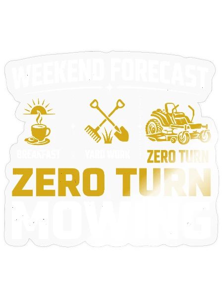 Wochenende Vorhersage Rasenmähen Zero Turn - Sticker Größe S (10 x 10 cm) - Transparent glänzend - Vorne