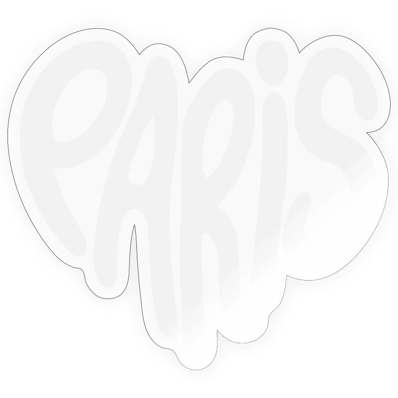 Paris Graffiti Script Logo Heart Shaped