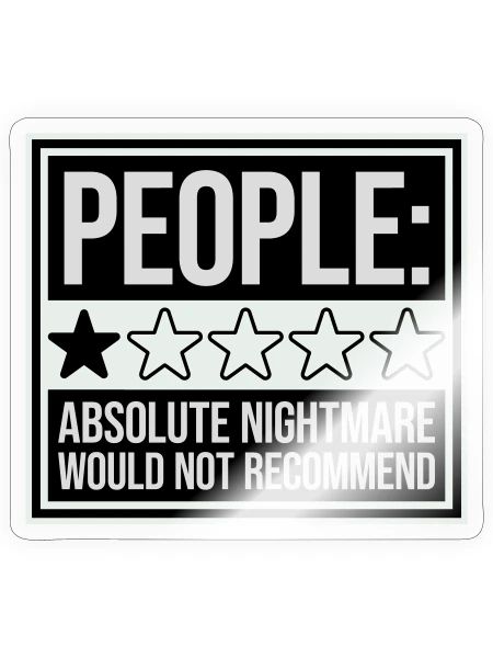 People Absolute Nightmare 1 Stern Review Logo Text - Sticker Größe S (10 x 10 cm) - Transparent glänzend - Vorne