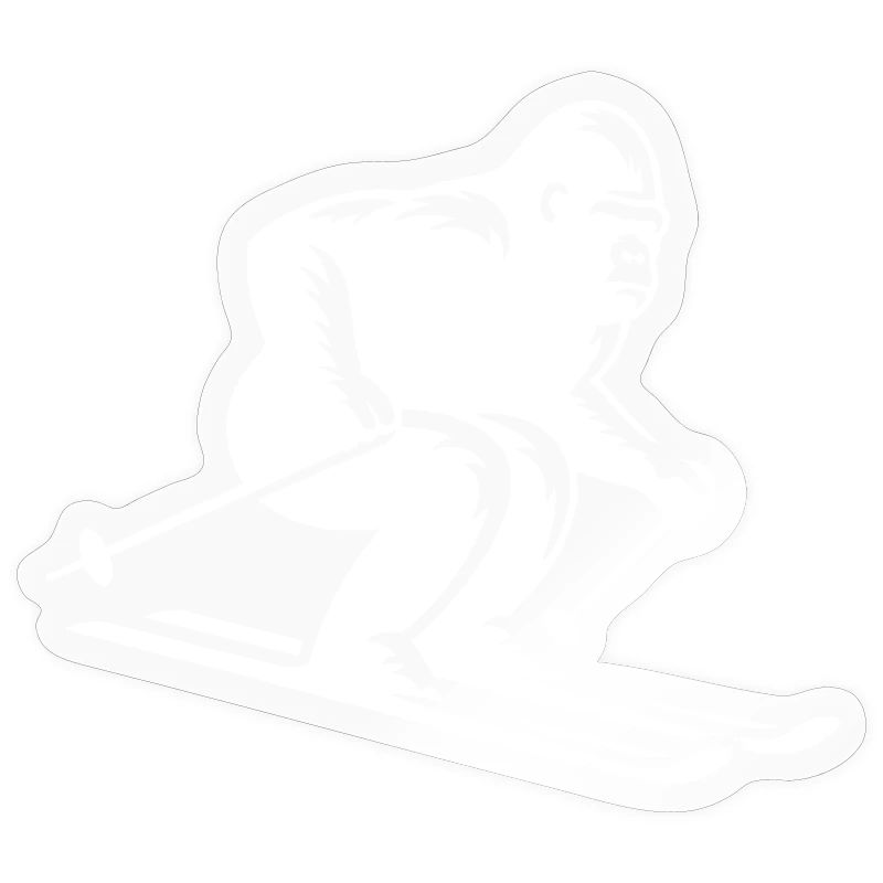 Monkey Gorilla Chimpanzee Ski Silhouette Design