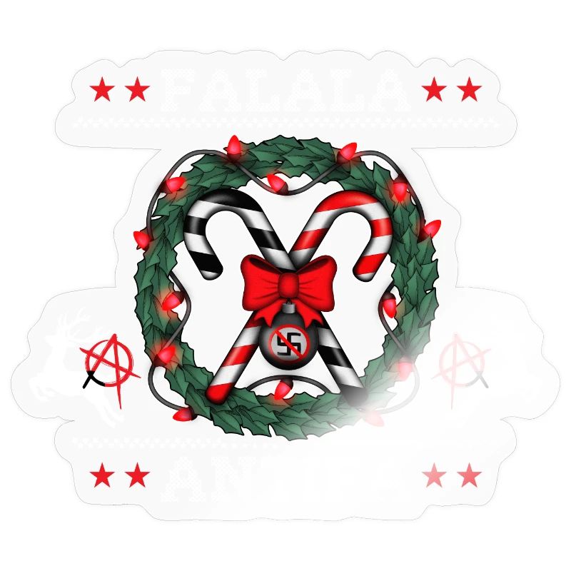 Pull de Noël moche : FALALA ANTIFA !
