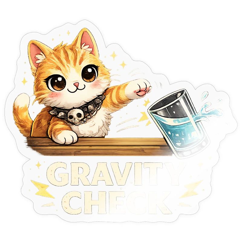 Déclaration drôle de chat Gravity Check
