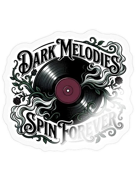Dunkle Melodien drehen sich ewig - Sticker Größe S (10 x 10 cm) - Transparent glänzend - Vorne