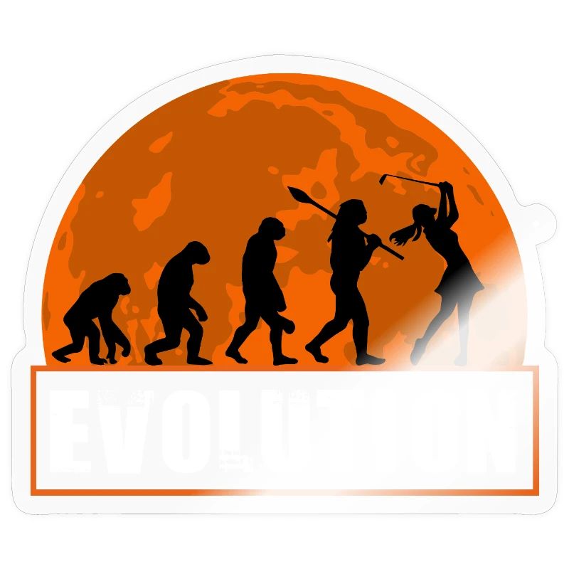 Evolution of Golf Golfing Girl Gift Golf Player