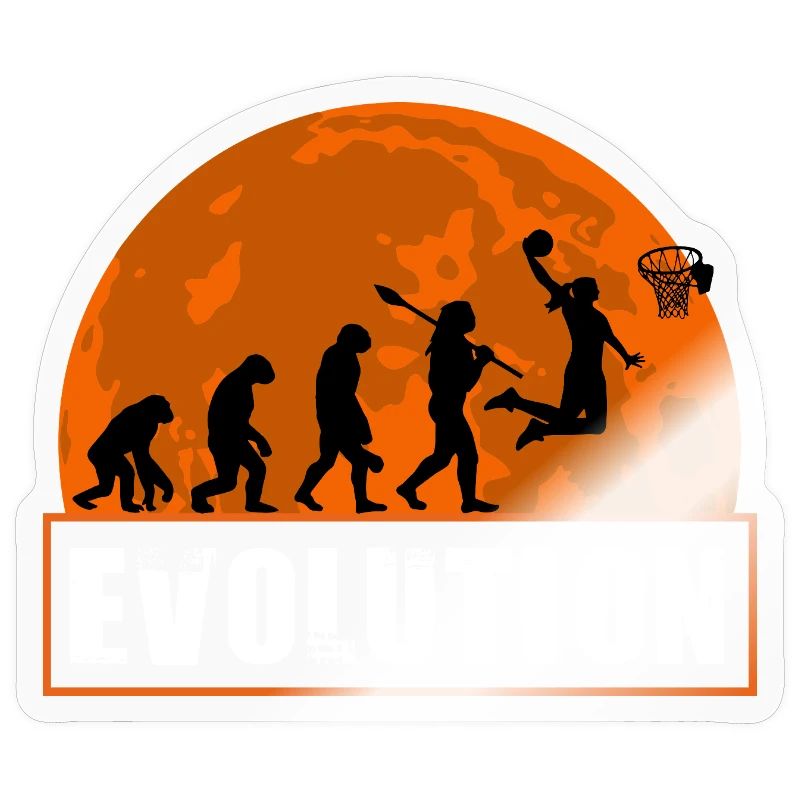 Basketball Evolution Player Dunking Silhouette