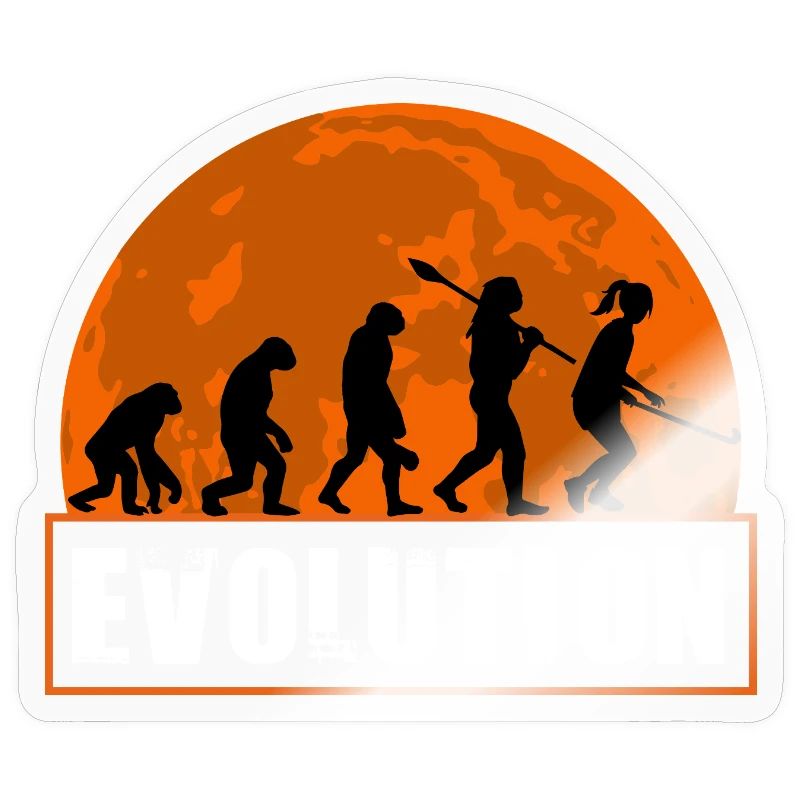 Silhouette du Coucher de Soleil de l’Évolution du Hockey sur gazon