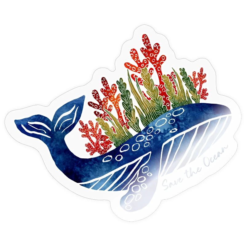 Illustration de baleine avec du corail | Protéger la mer