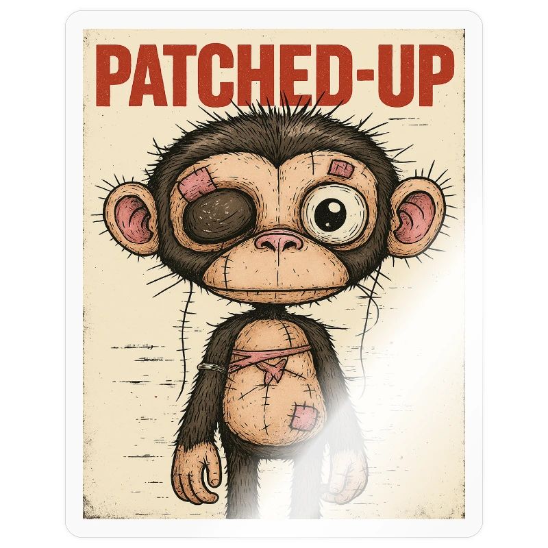 Patchwork Affe: Gepatcht und Tapfer